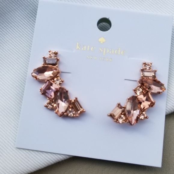 Kate Spade Rose Gold light peach earrings - Picture 2 of 5